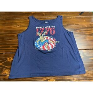 Staghorn -river- Tank Top, Men's Size XL, Navy Blue, "Party Like It's 1776"